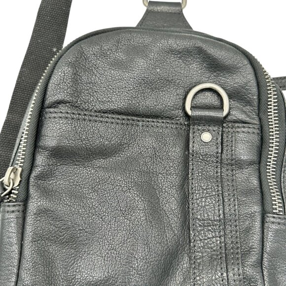 Genuine Leather Black Sling Backpack With Adjustable Strap Spikes & Sparrow main image 12